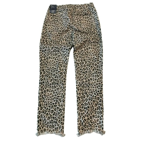 NWT GAP Girls High Stretch Jegging Ankle Sz 12 Brown Beige Animal Print #31563 - Picture 2 of 6